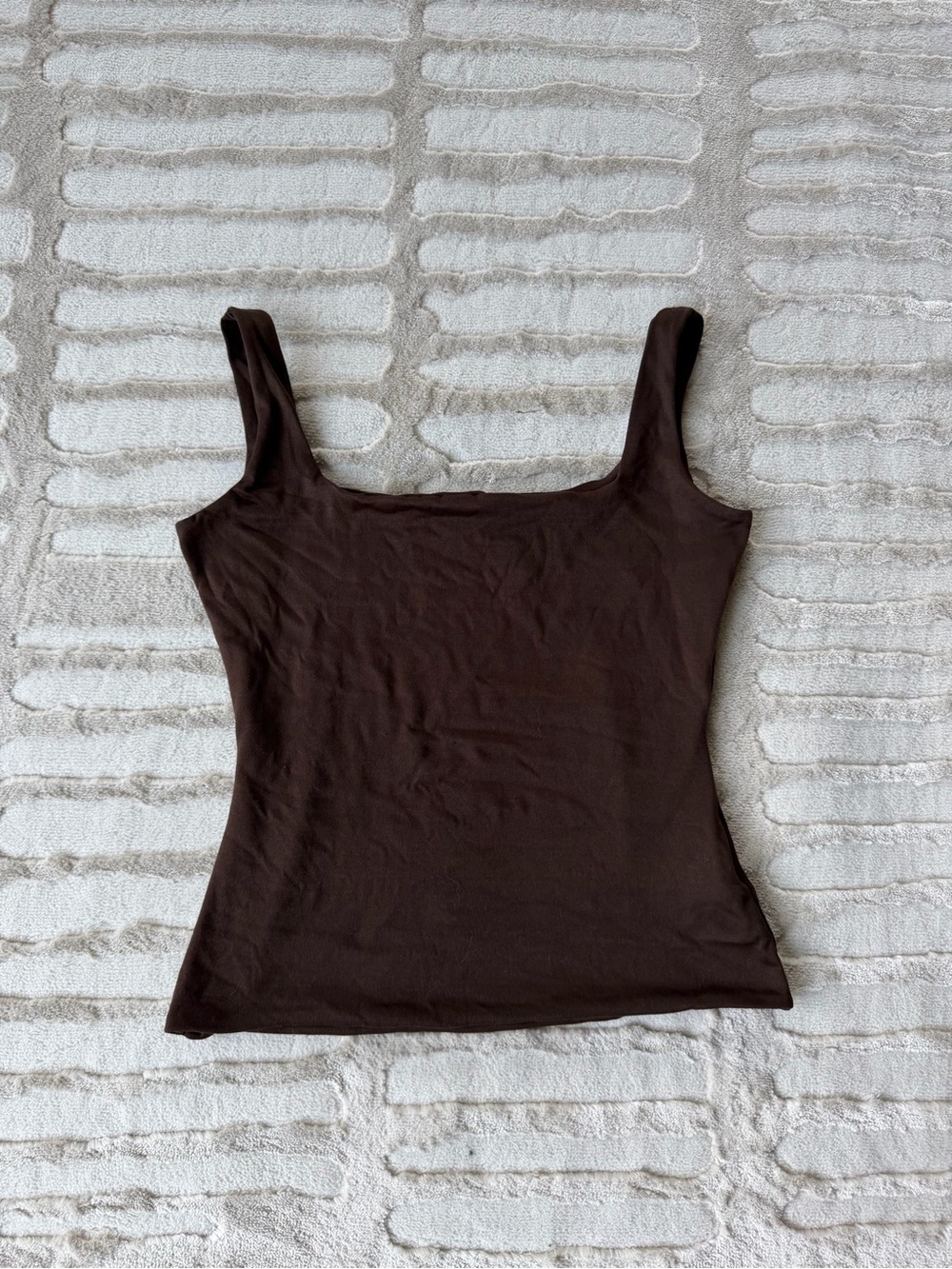 MyOutfitOnline Classic Brown Square-Neck Tank Top